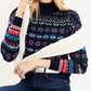 Fair Isle Mock Neck Sweater