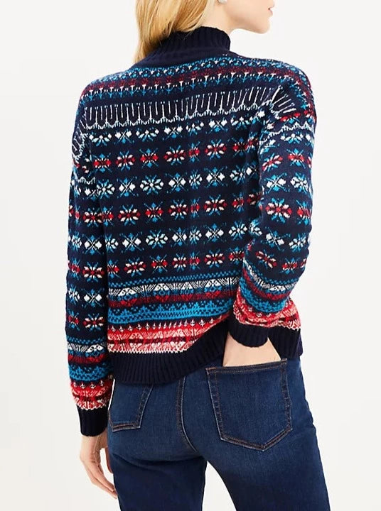 Fair Isle Mock Neck Sweater