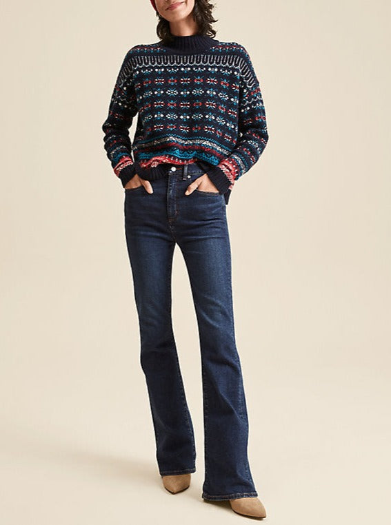 Fair Isle Mock Neck Sweater