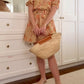 Embroidered Short Sleeve Belted Mini Dress