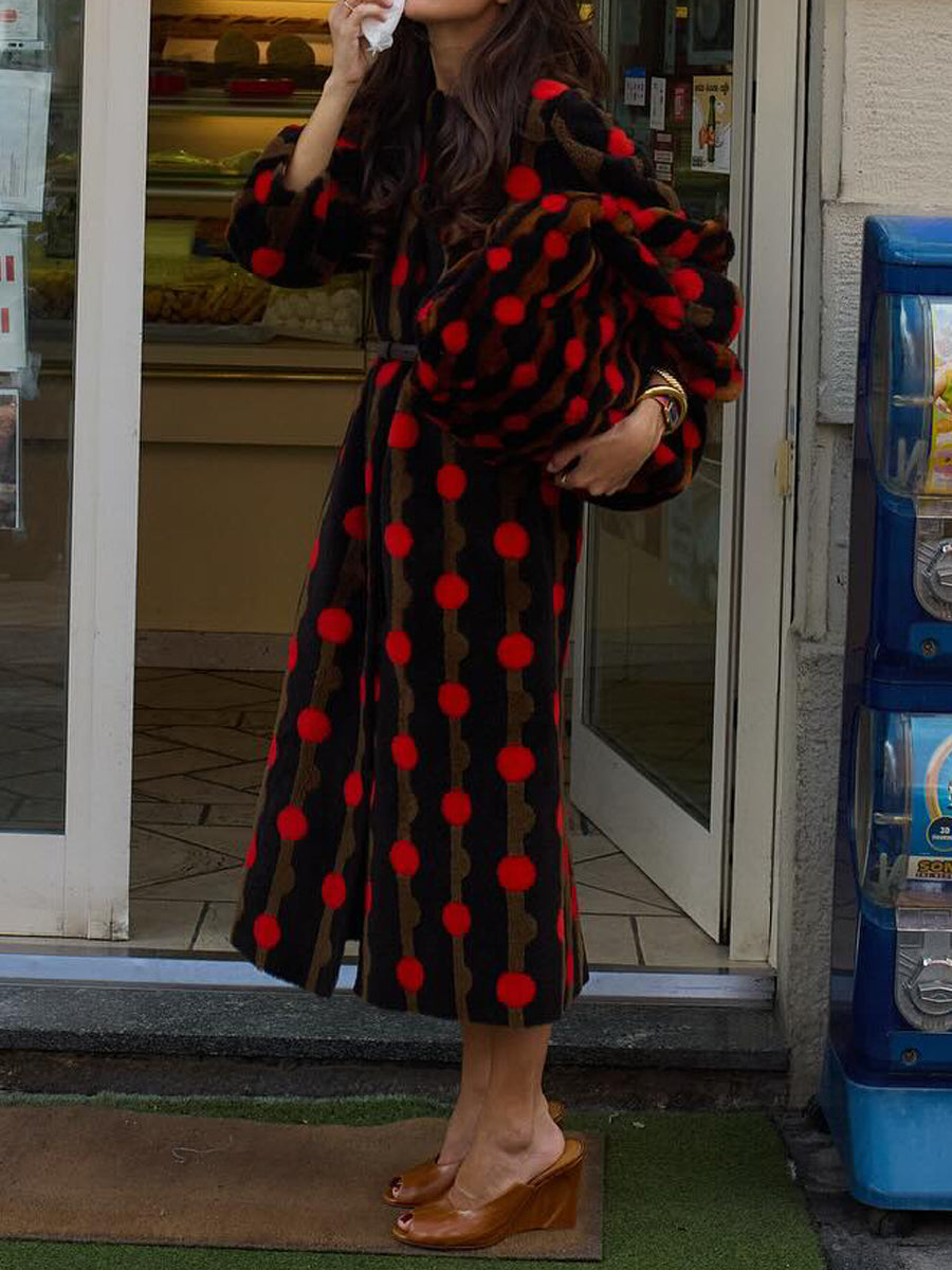 Elegant Print Long Coat