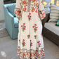 Long Sleeve Floral Cotton Layered Dress