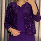 Dazzling Crew Neck Sequined Jacket