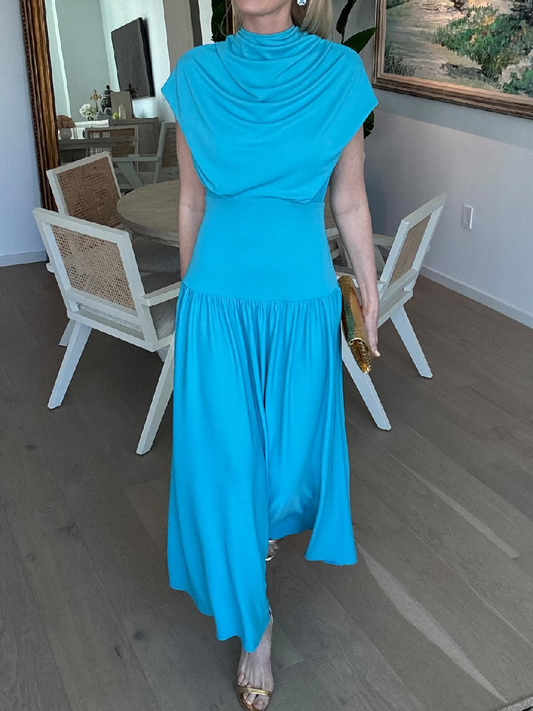 Draped Jersey Maxi Dress