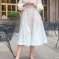 Single-breasted Placement Print Belted Dress