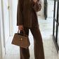 Zip Up Sweater Two Pieces Set