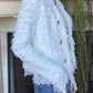 Elegant Fringed Metal Button Cardigan Jacket