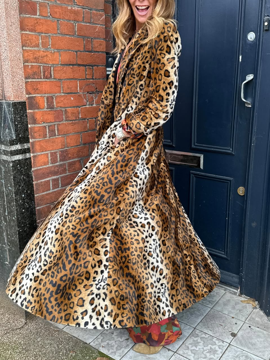 Luxe Velvet Leopard Coat