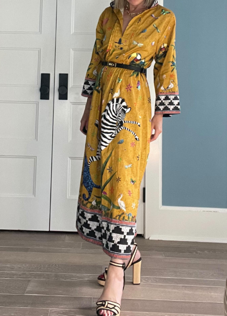 Printed Comfy Midi Dress