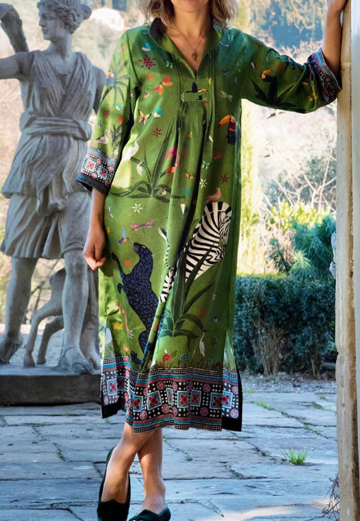 Printed Comfy Midi Dress