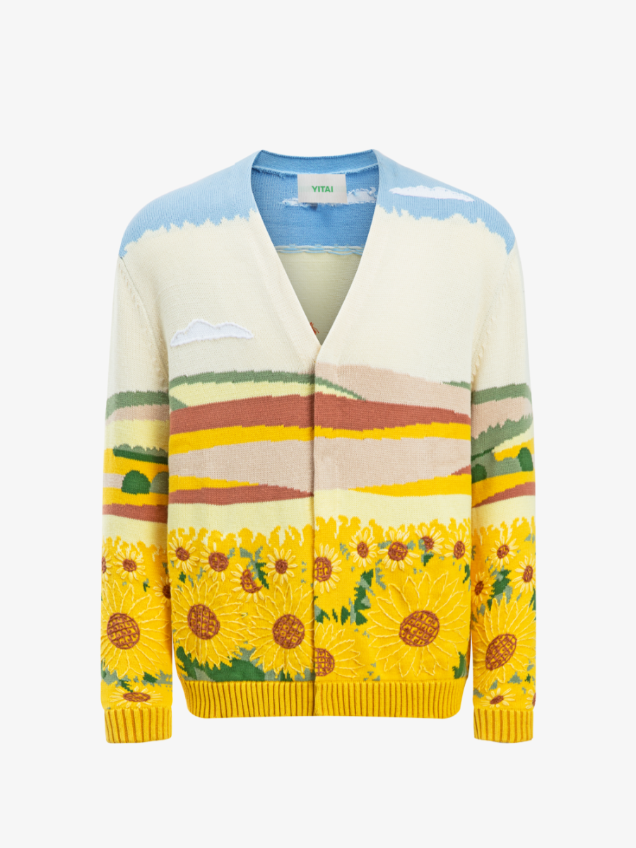 Colorful  Sunflower Cardigan