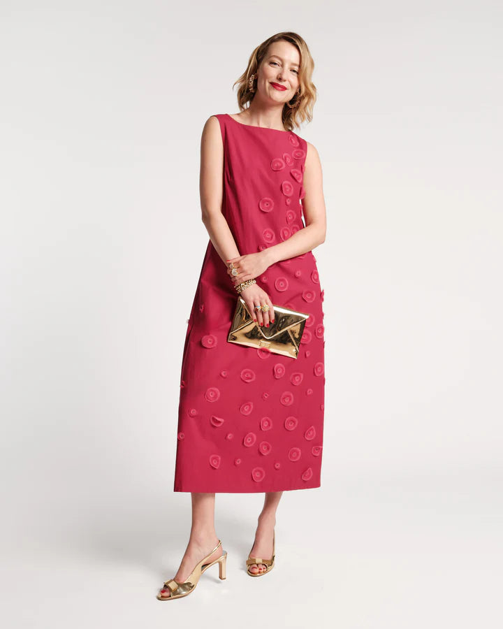 Cotton Poplin Fuchsia Maxi Dress