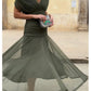 Elegant Floral Elastic Flowy Dress