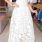 Elegant Lace See-through Half Sleeves Dress