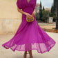 Elegant Floral Elastic Flowy Dress