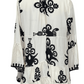 V-neck Printed Long-Sleeve Ruffle Blouse