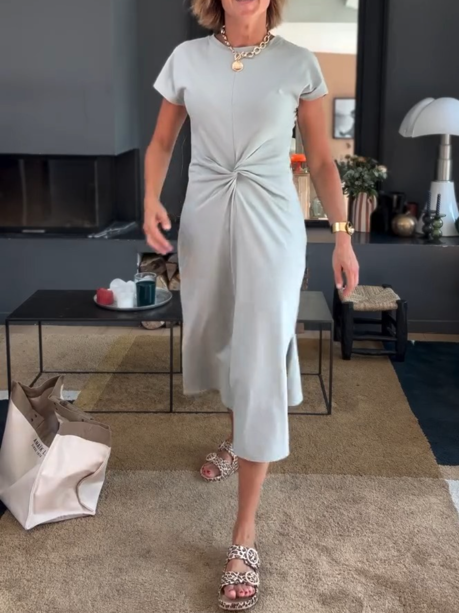 Comfortable Cotton Side Slit Dress