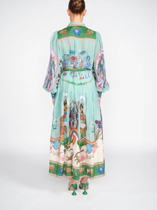 Multi Evergreen Shirtdress