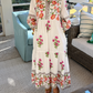 Long Sleeve Floral Cotton Layered Dress