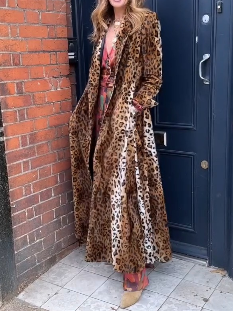 Luxe Velvet Leopard Coat