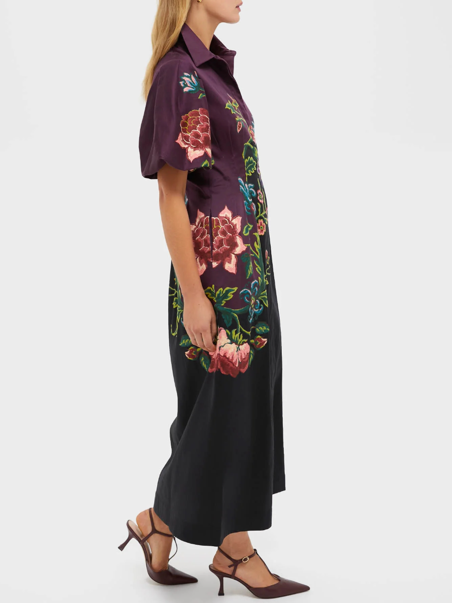 Midnight Moonflower Delaney Dress