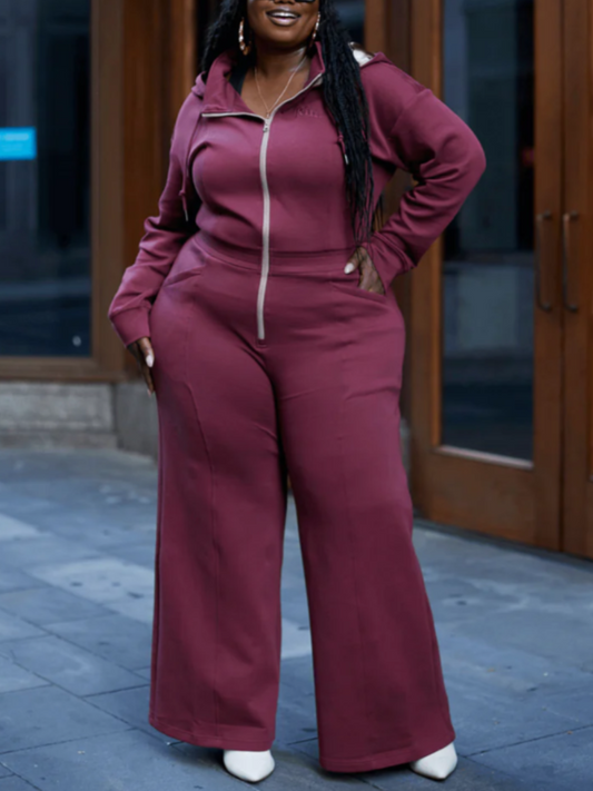 Comfy Hooded Zip Jumpsuit