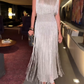 Silver Gorgeous Sleeveless Tassel Knit Dress