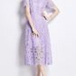 Short Sleeve Lace Hollow Dress