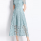 Short Sleeve Lace Hollow Dress