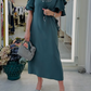 Rhinestone Side Slit Ruffle Sleeve Dress