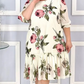 Floral Chiffon Half Sleeve Dress