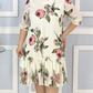 Floral Chiffon Half Sleeve Dress