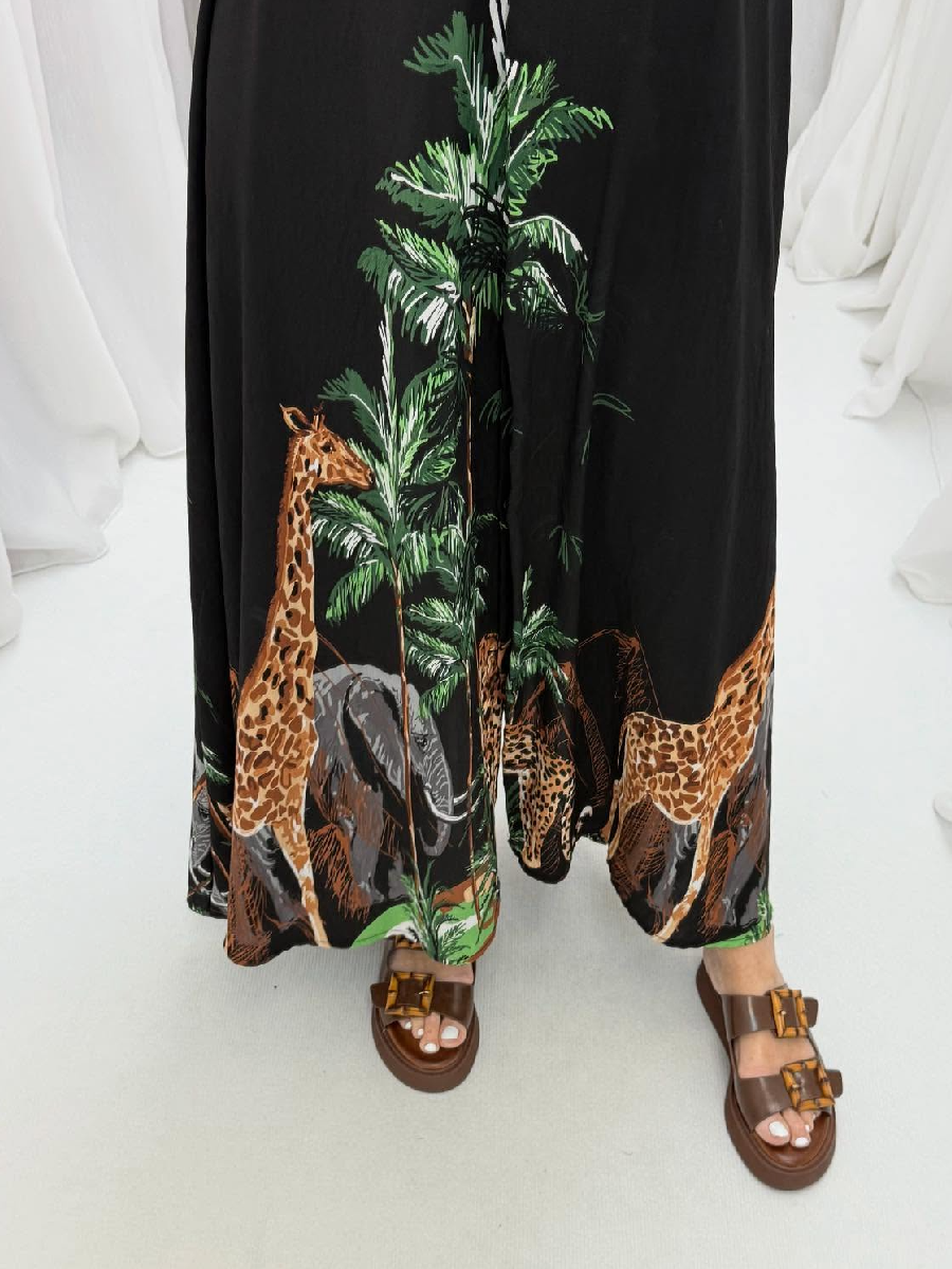 Loose Printed Shirt Dress