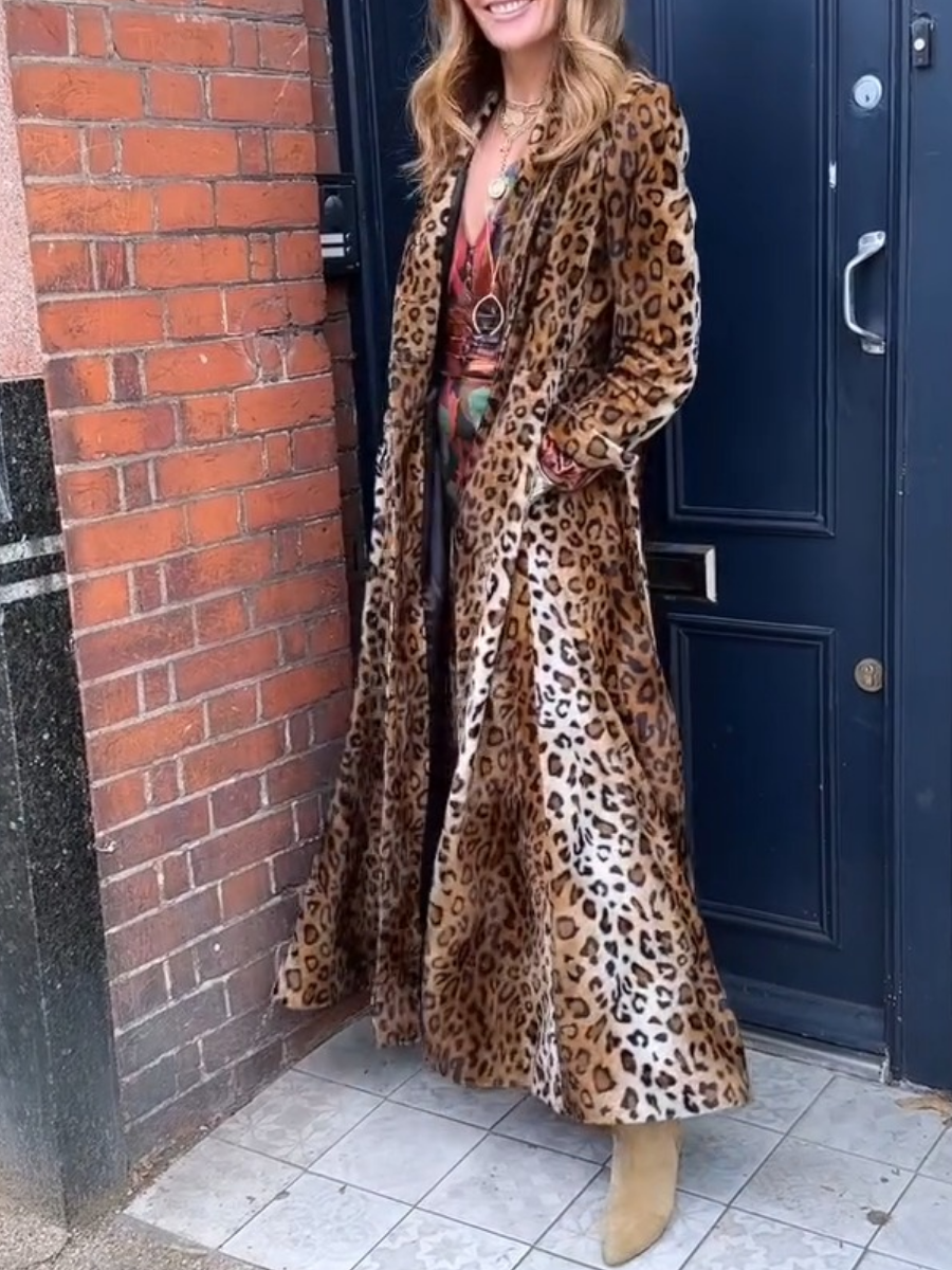 Luxe Velvet Leopard Coat