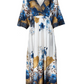 Elegant Blue Printed Dress