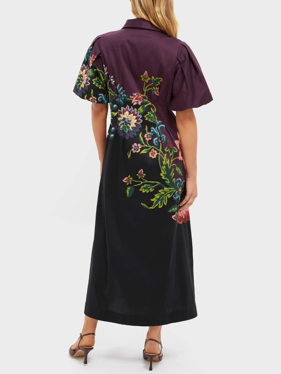 Midnight Moonflower Delaney Dress