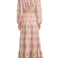 Floral Printed Long Sleeve Tie Maxi Dress