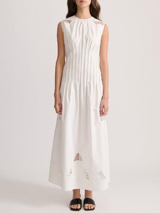 Sleeveless Mesh Hollow Cotton Dress