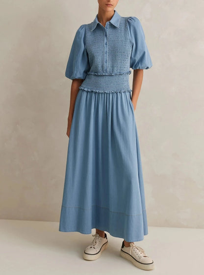 Cotton Maxi Shirt Dress