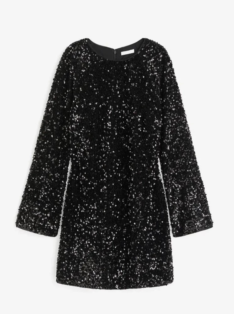 Black Sequined Dress