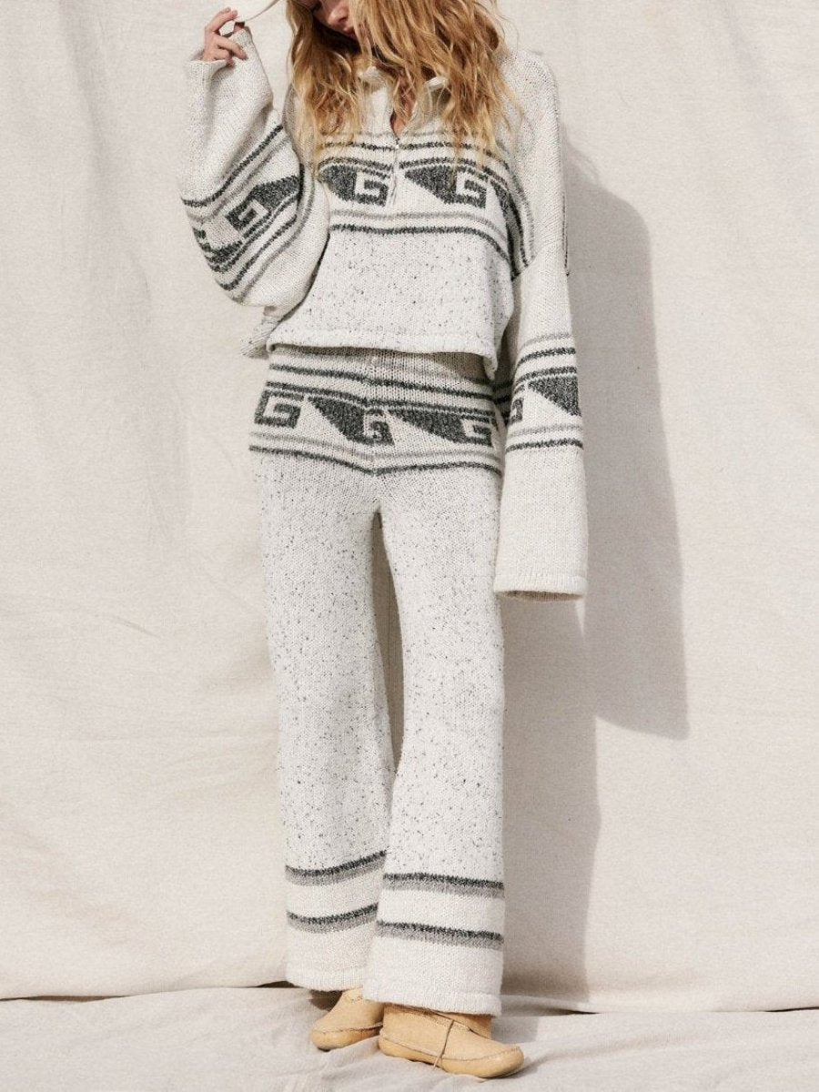 Zippered Pullover Knit Suit