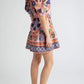 Seashell Floral Clip Dot Puff Sleeve Dress