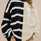 Striped Oversized Crew Neck Colorblock Knit Top (Buy 2 Get Free Shipping)