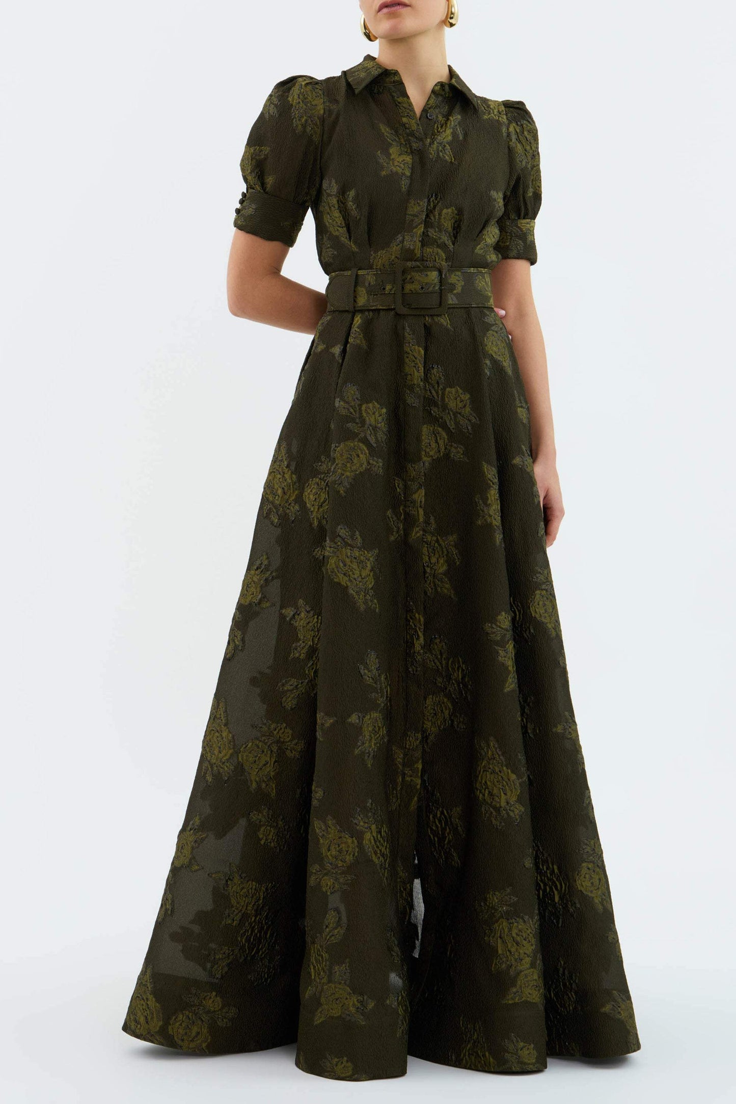 Gorgeous Metallic Threading Floral Dress