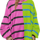 Striped Oversized Crew Neck Colorblock Knit Top (Buy 2 Get Free Shipping)