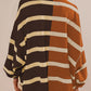 Striped Oversized Crew Neck Colorblock Knit Top (Buy 2 Get Free Shipping)