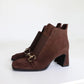 Women's Metal Mid-Heel Suede Boots