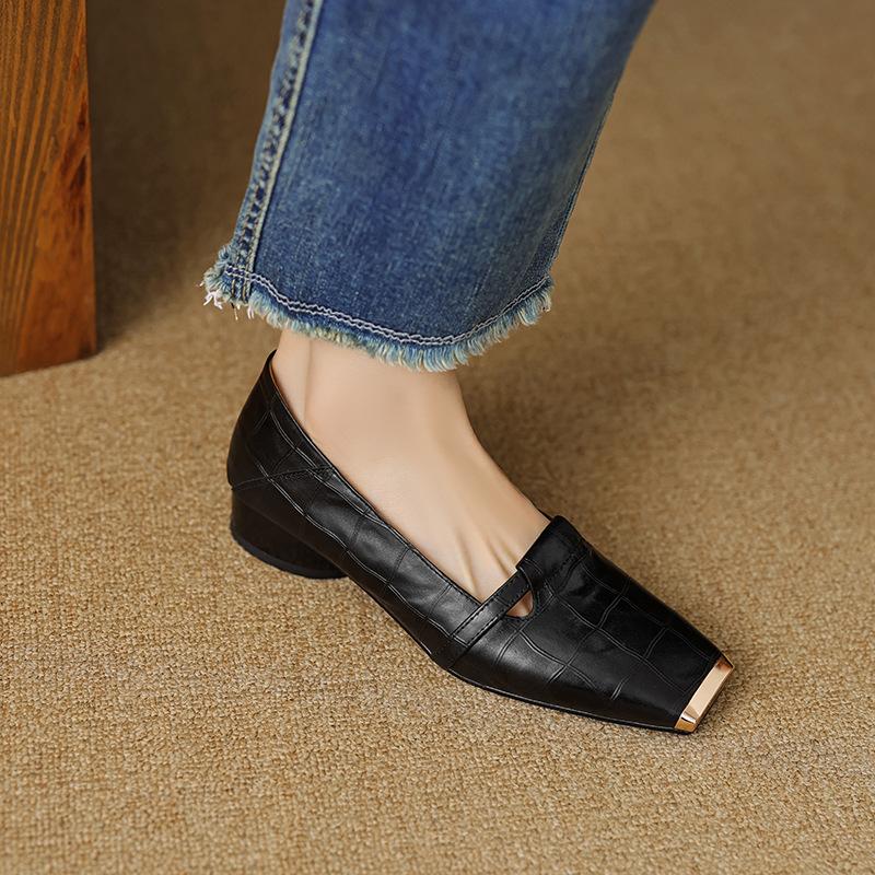 Women's Metal Toe Low Heels Shoes