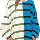 Striped Oversized Crew Neck Colorblock Knit Top (Buy 2 Get Free Shipping)