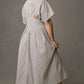 Button-Front Pleated Shirt Dress